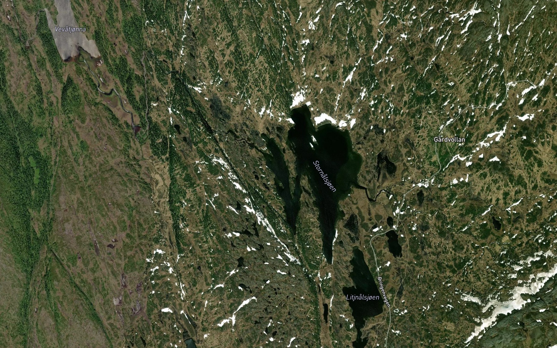 Satellite map of the Svartsjoen