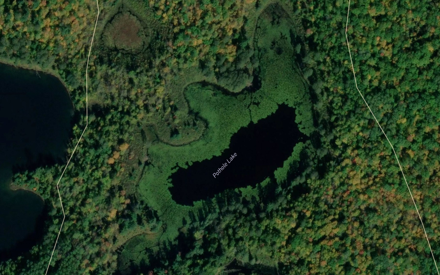 Satellite map of the Pothole Lake