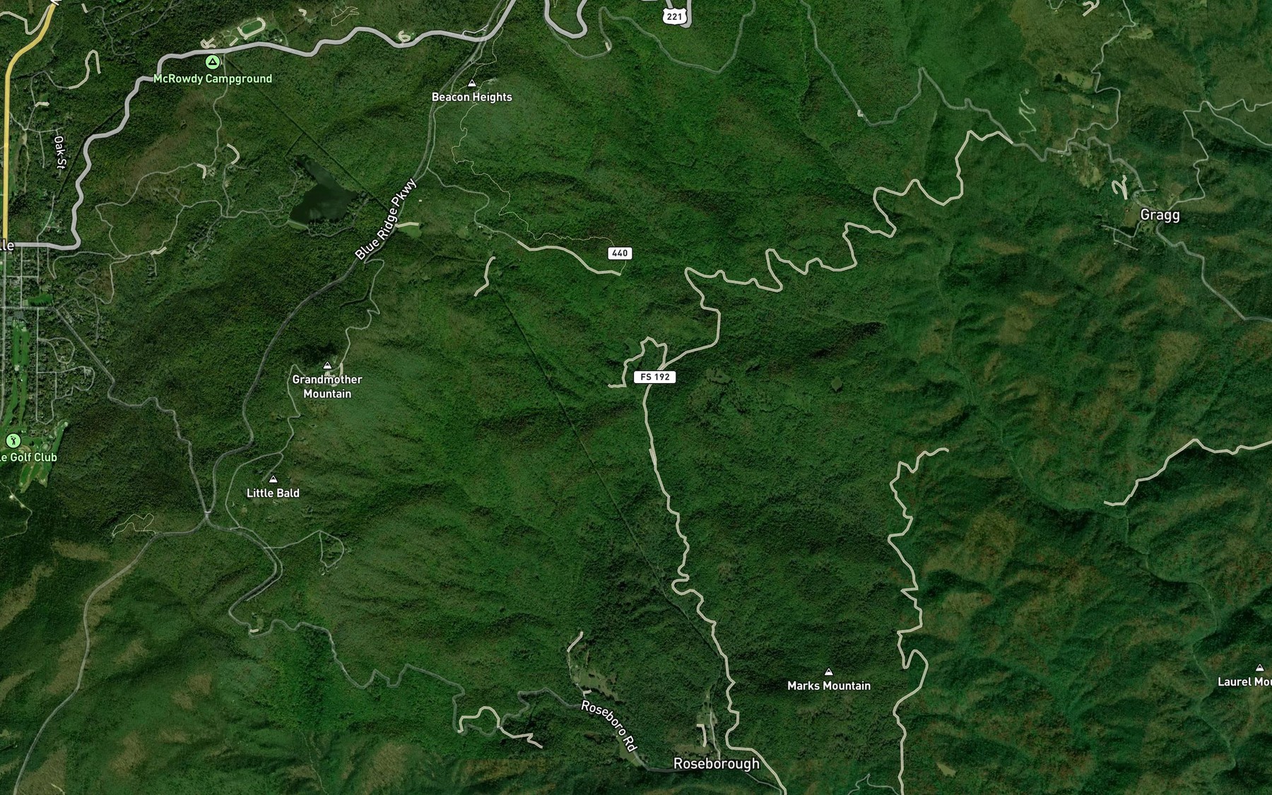 Satellite map of the Ling Branch