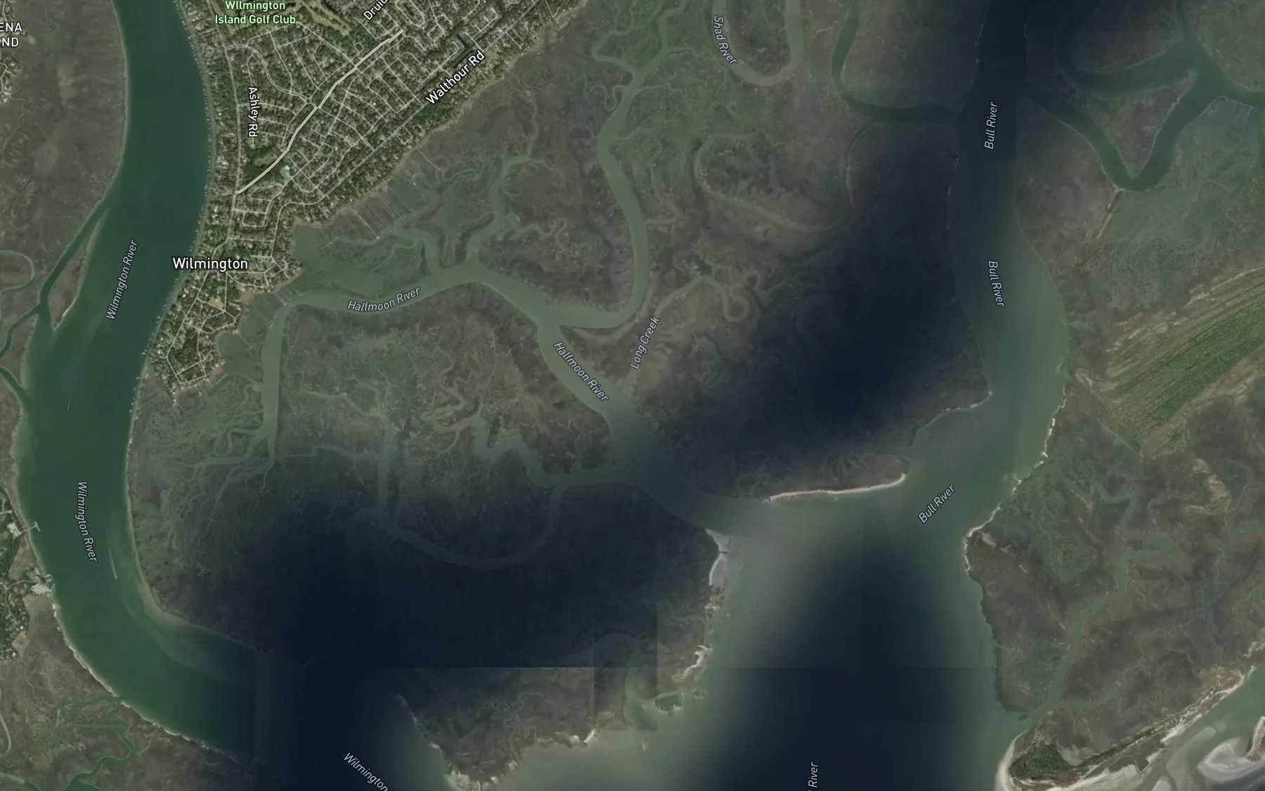 Satellite map of the Long Creek
