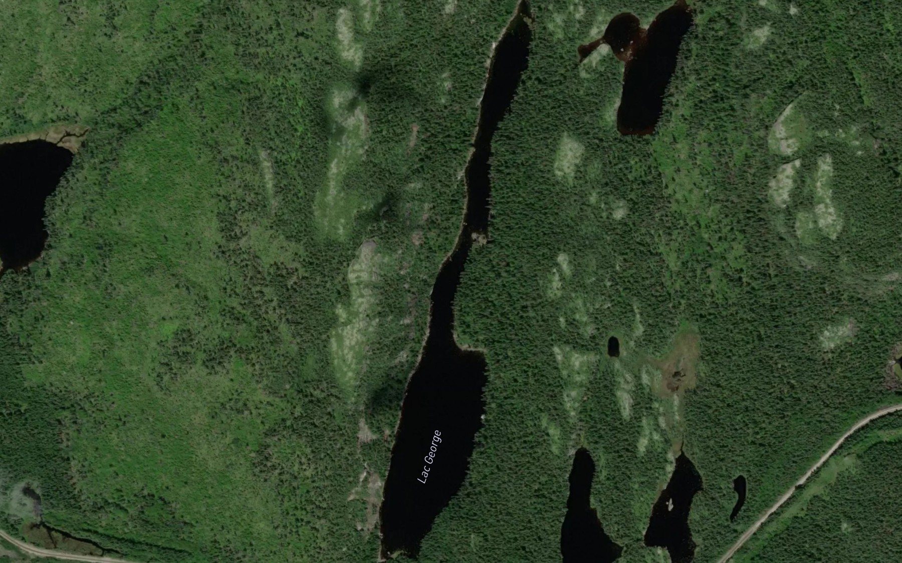 Satellite map of the Lac George