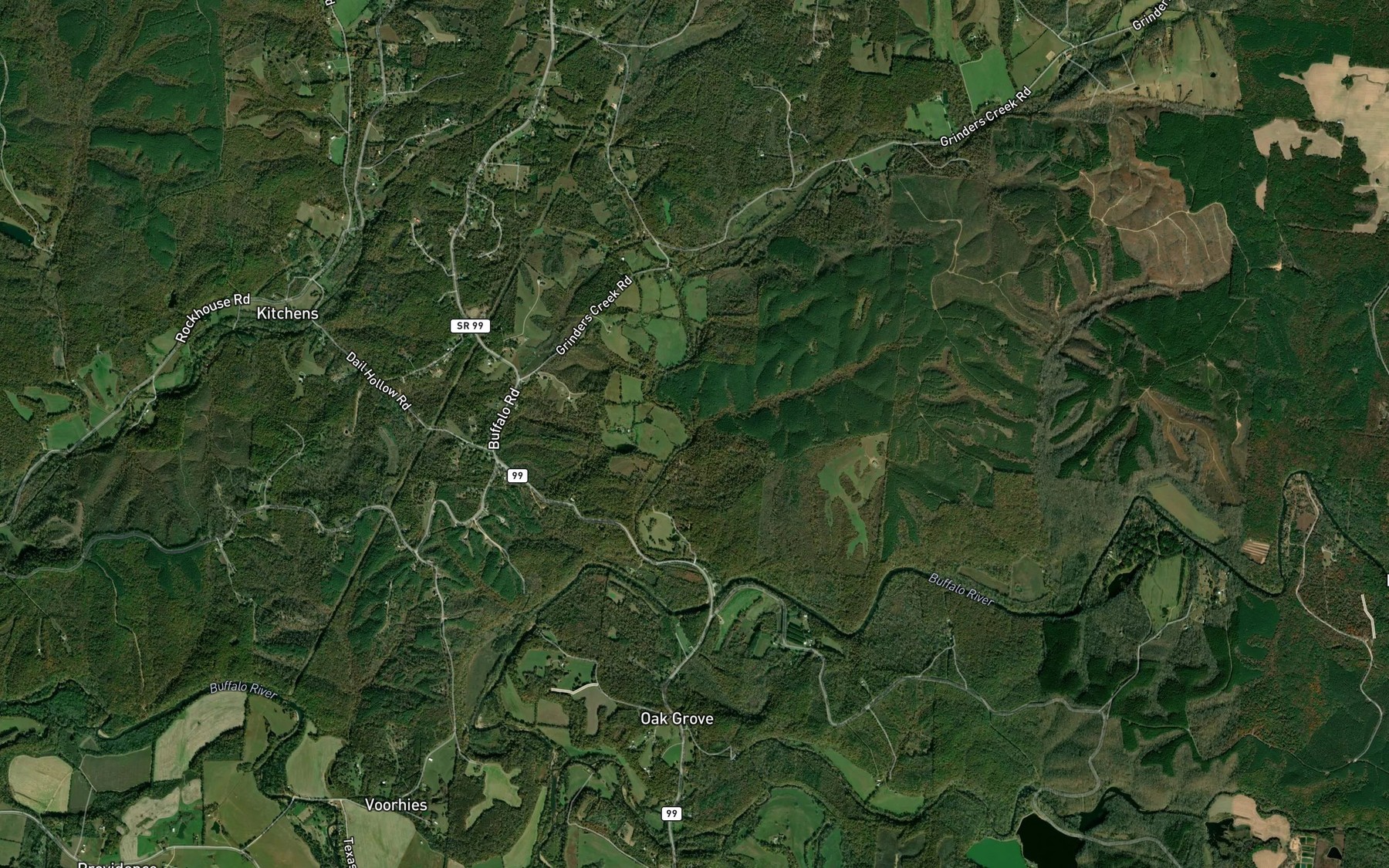 Satellite map of the Watery Branch