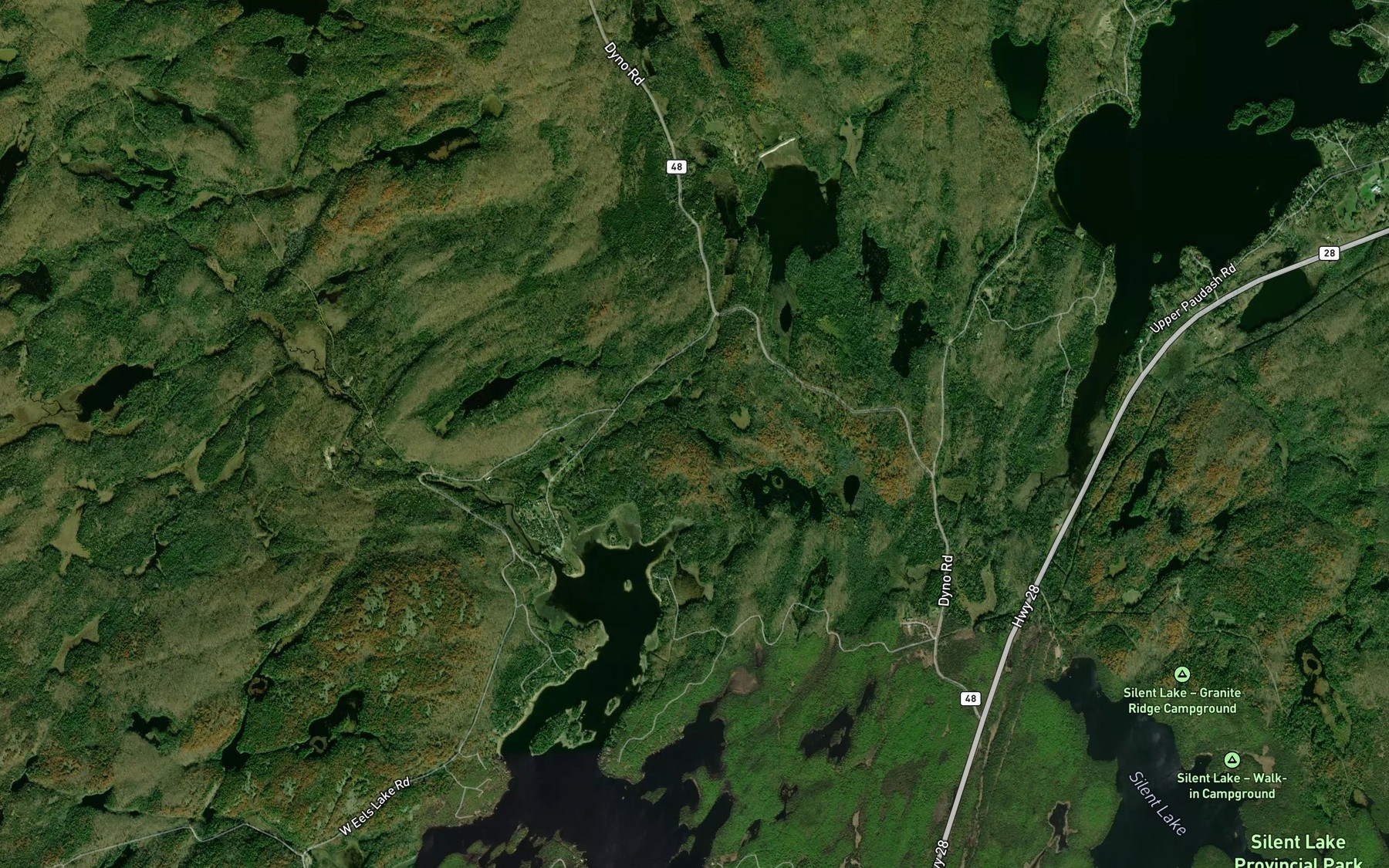 Satellite map of the Farrel Creek