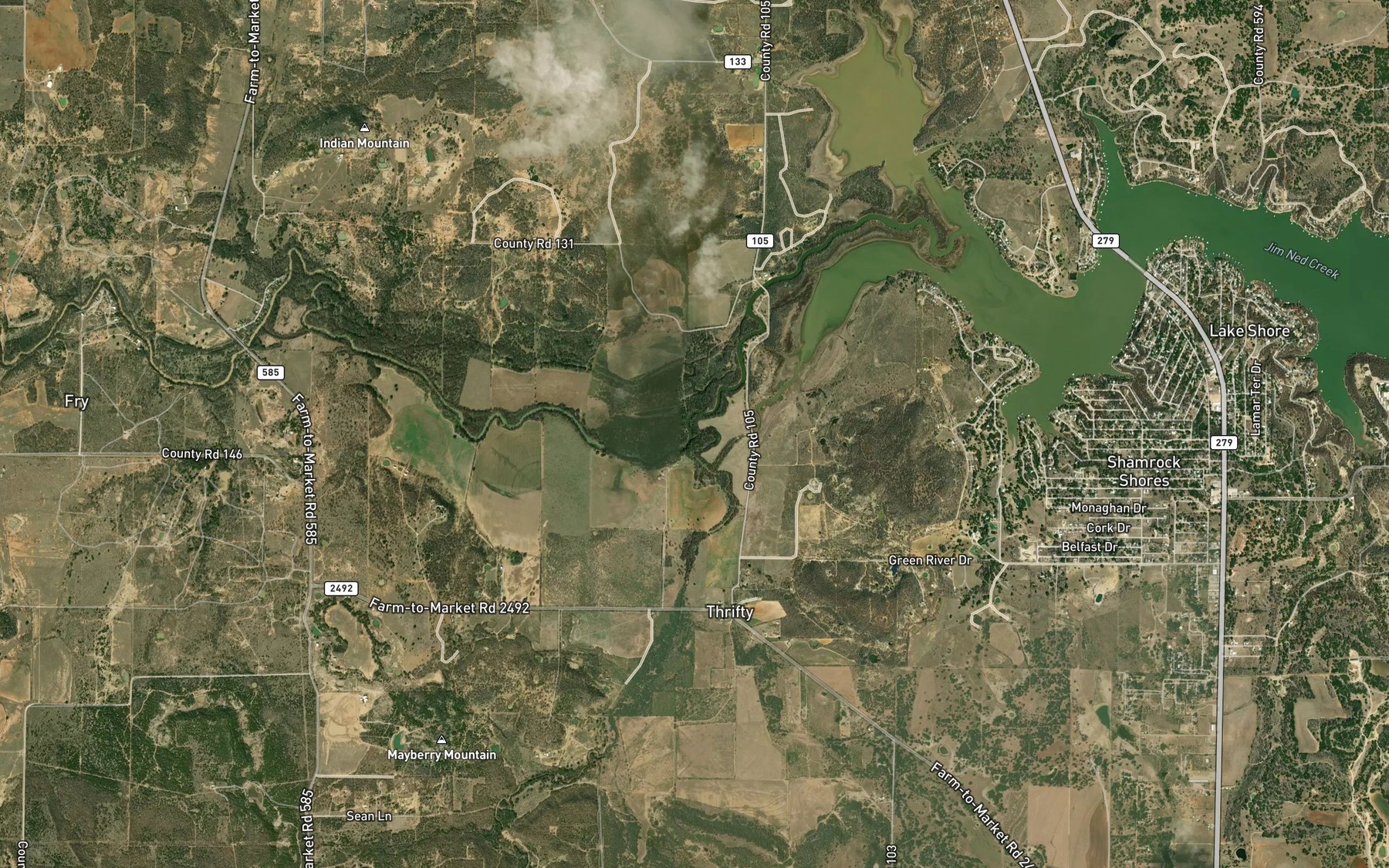 Satellite map of the Sand Creek