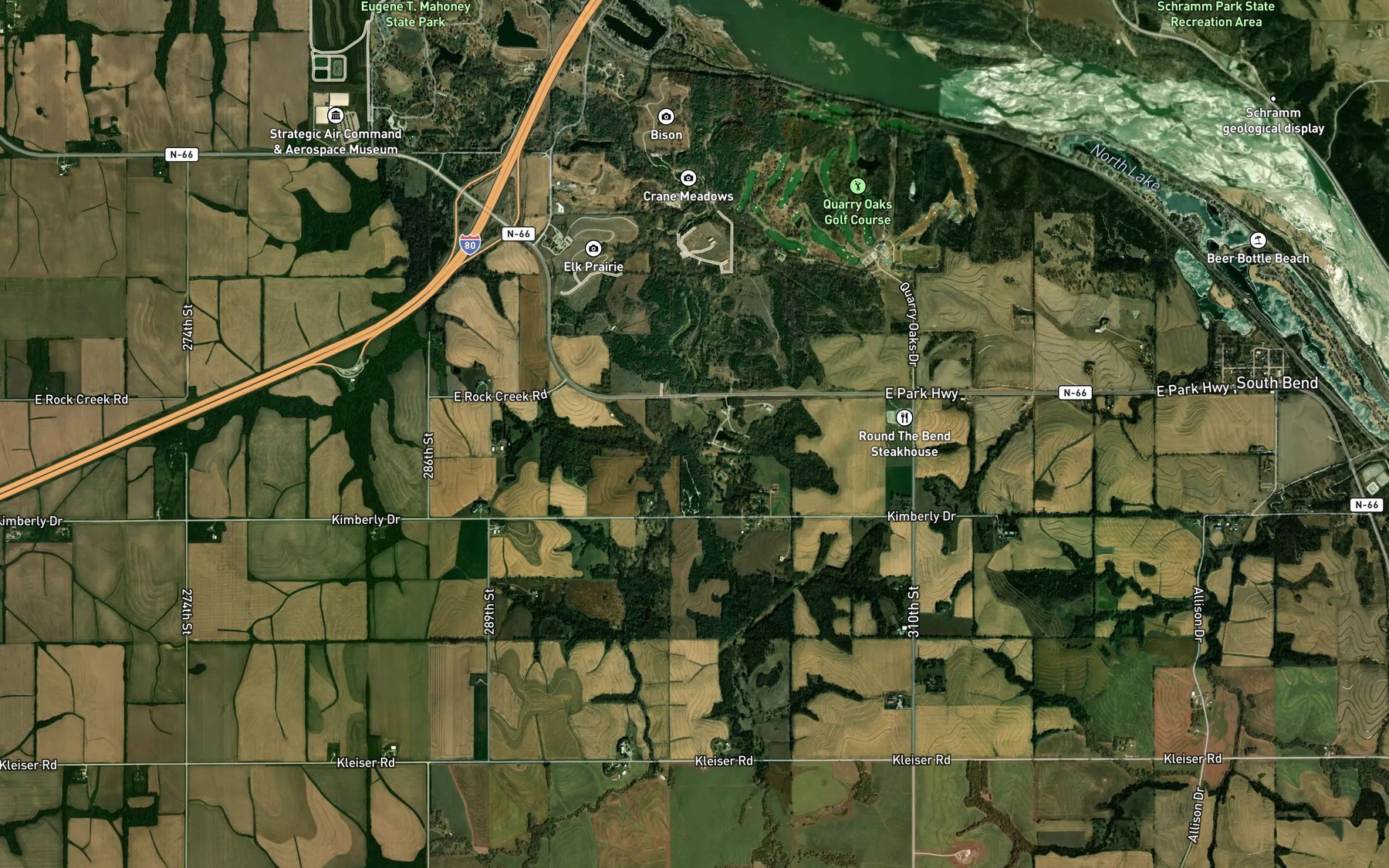 Satellite map of the West Branch