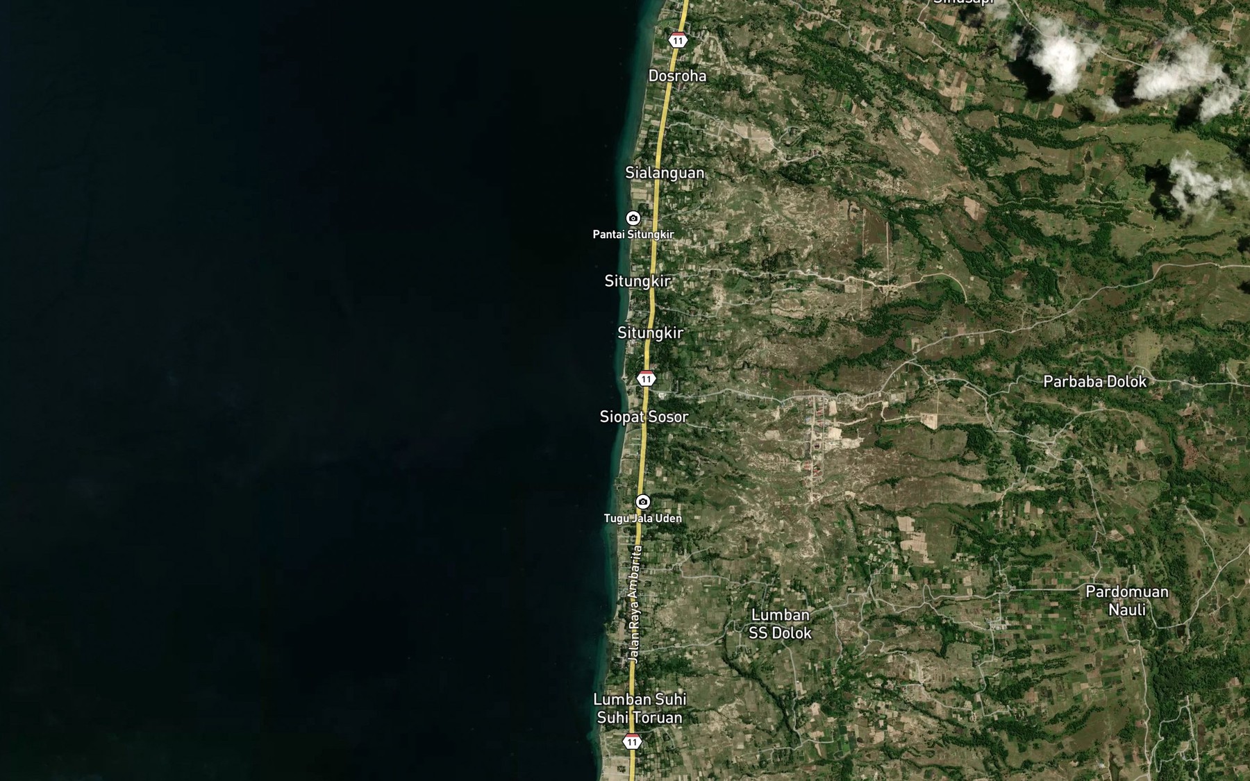 Satellite map of the Binangan Simaratuang