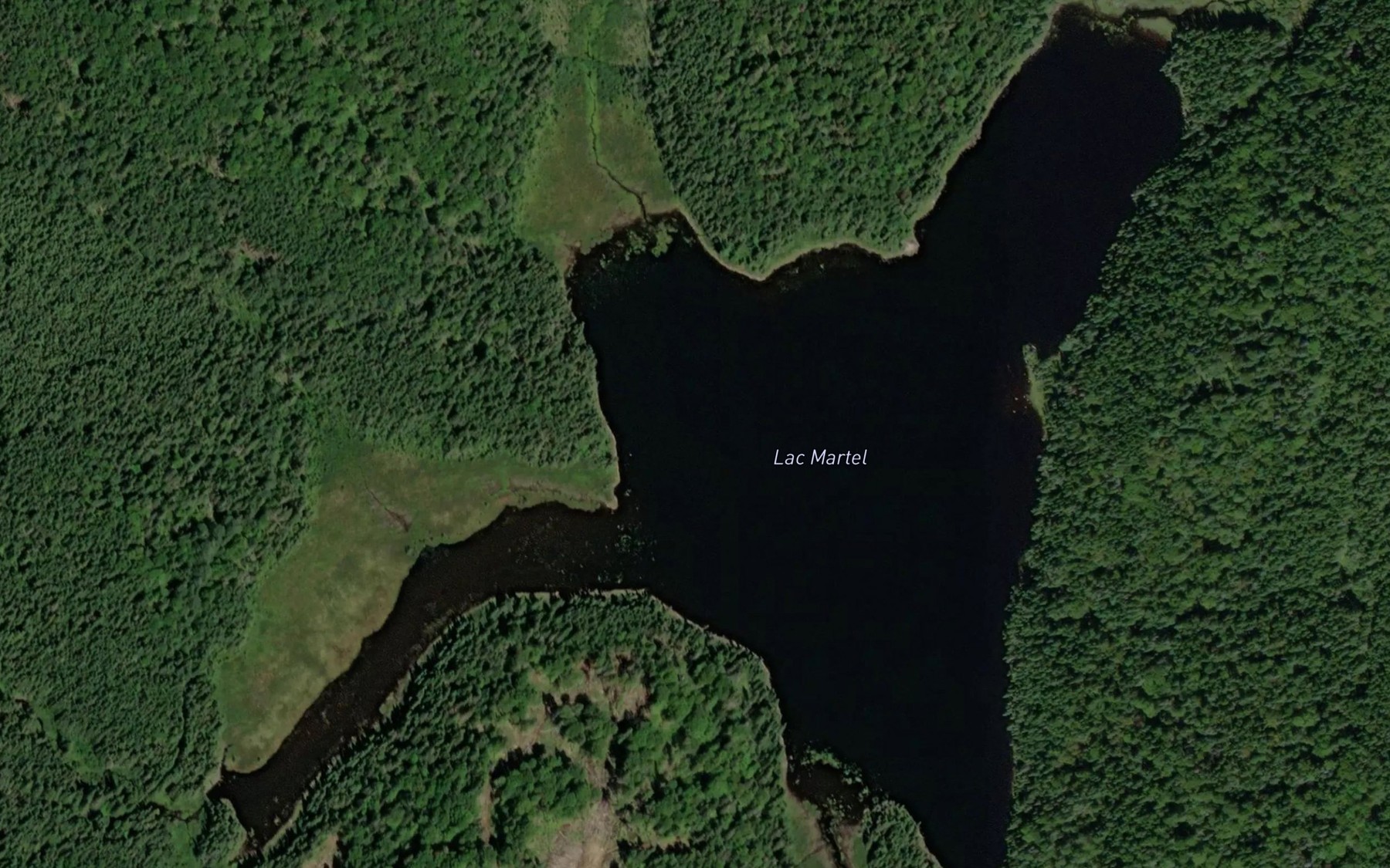 Satellite map of the Lac Martel
