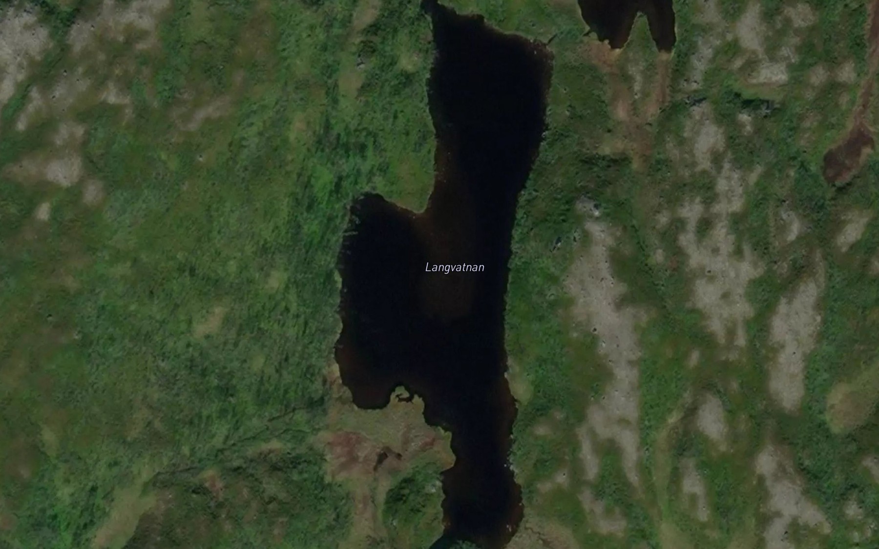 Satellite map of the Langvatnan