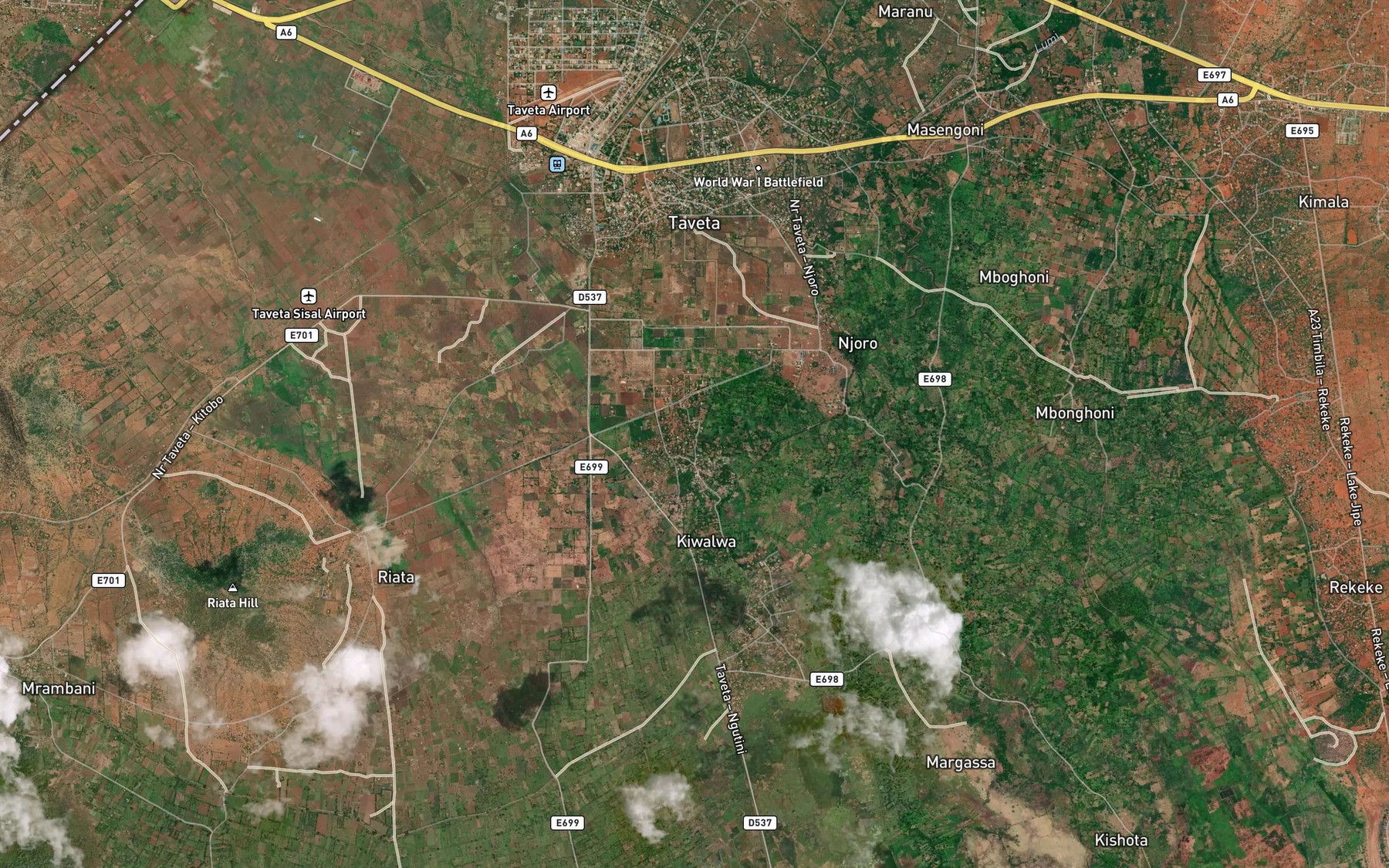Satellite map of the Enchorro