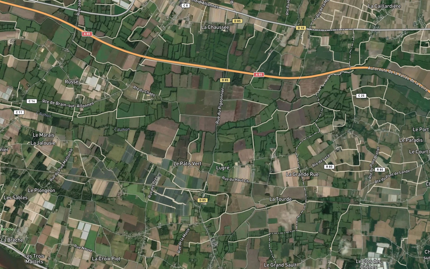 Satellite map of the Ruisseau la Lane