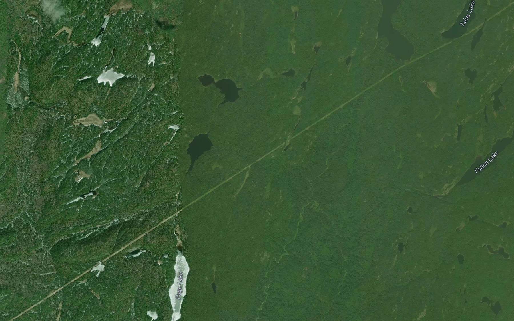Satellite map of the Abe Creek