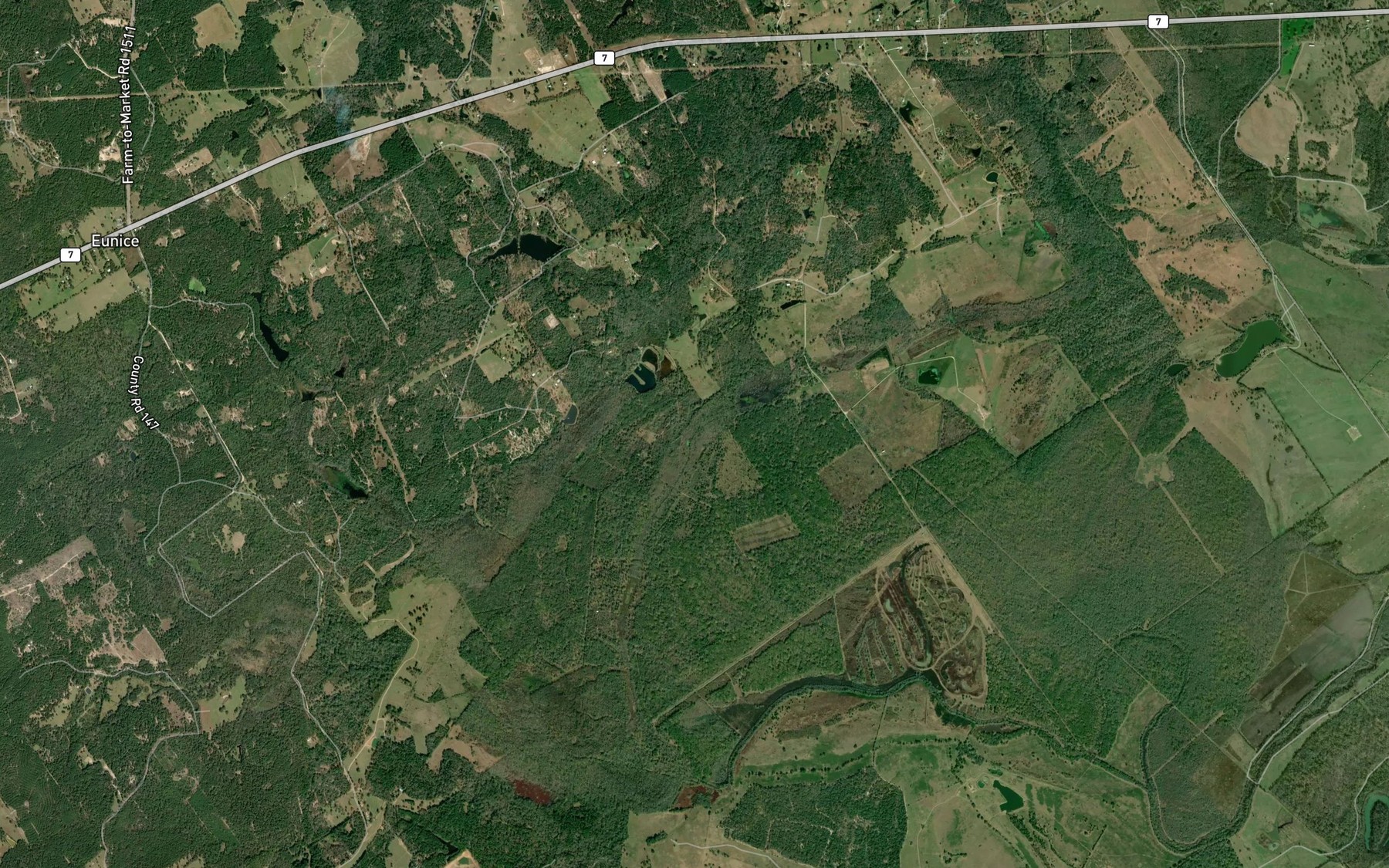 Satellite map of the Dixon Creek
