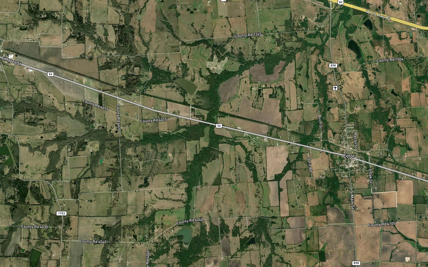 Satellite map of the Ford Creek