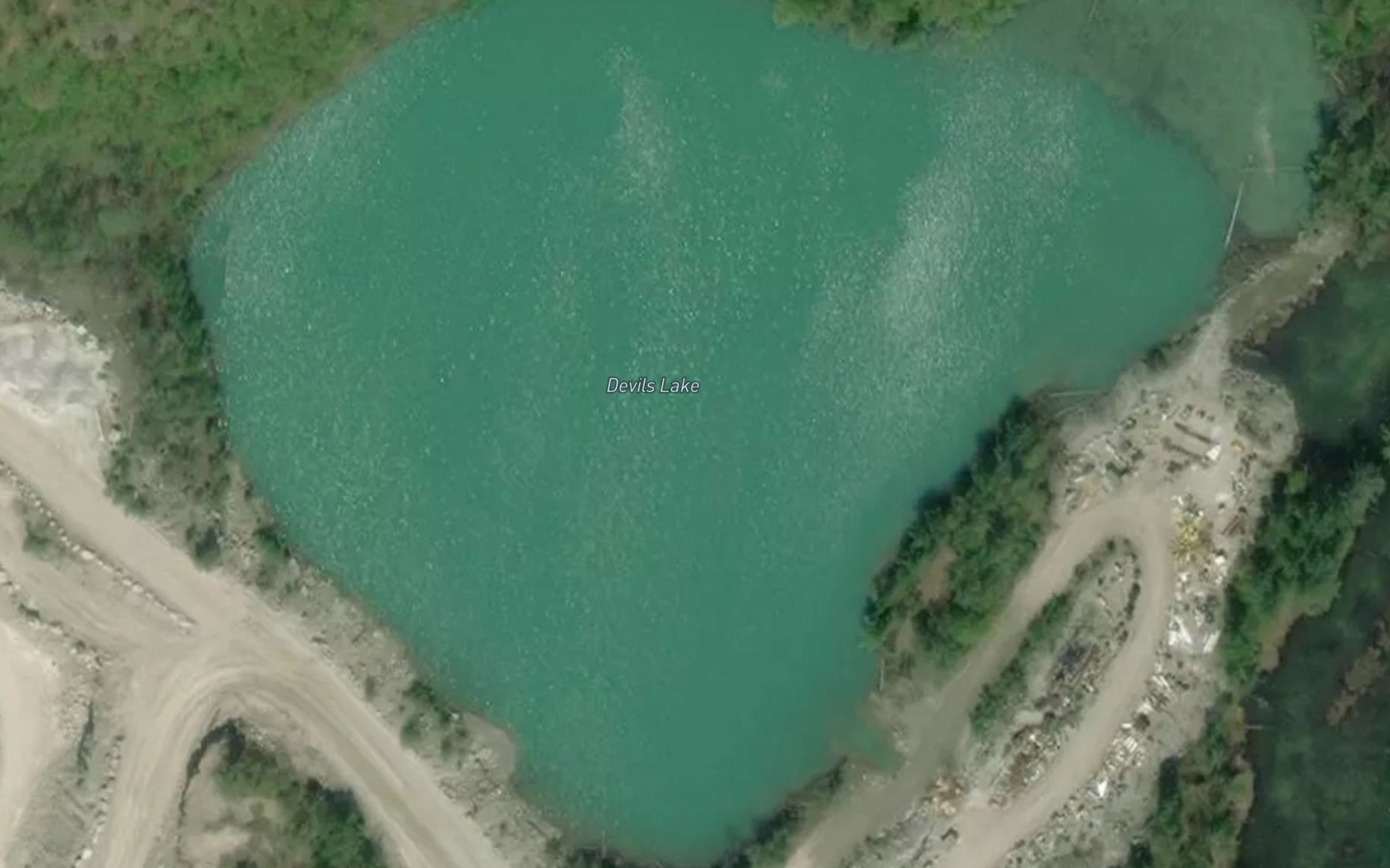 Satellite map of the Devils Lake