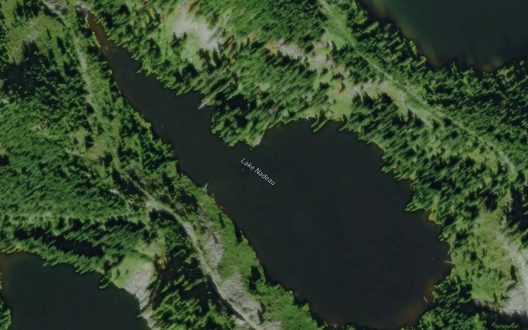 Satellite map of the Lake Nadeau