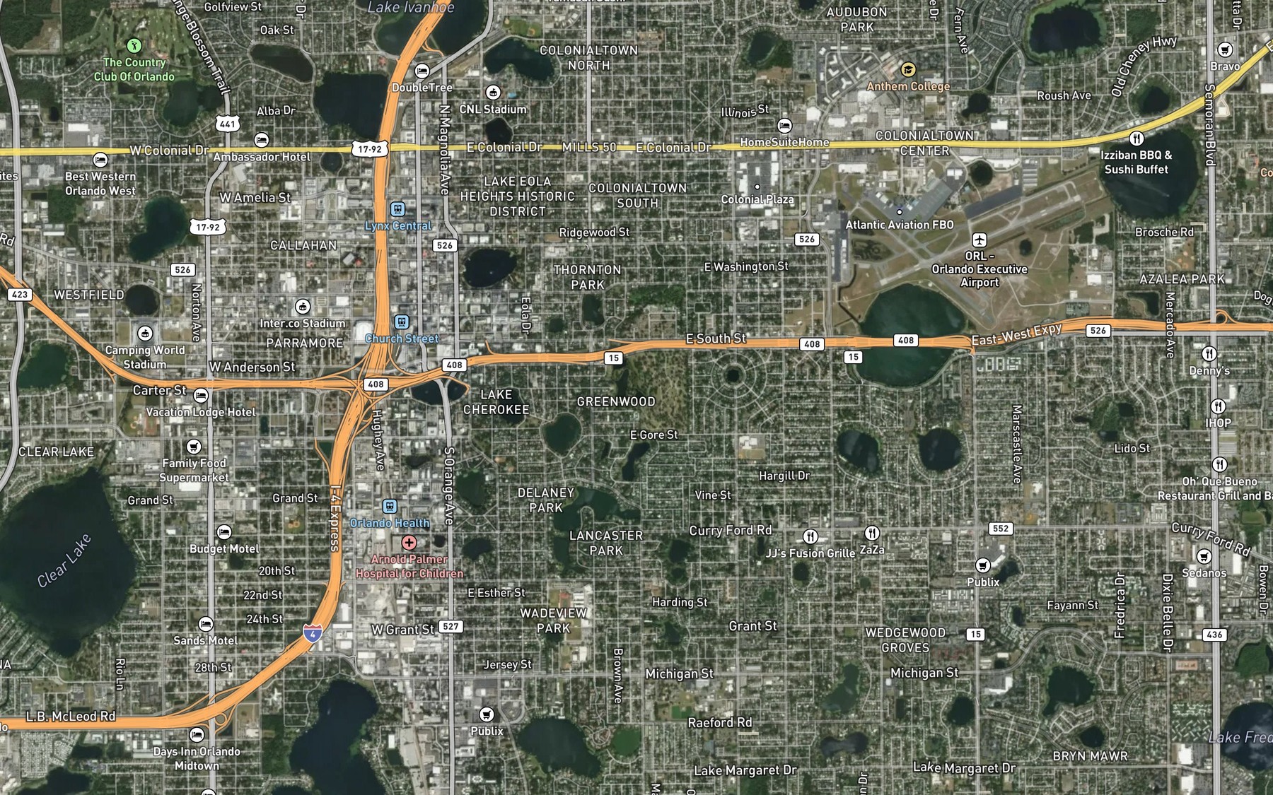 Satellite map of the Fern Creek