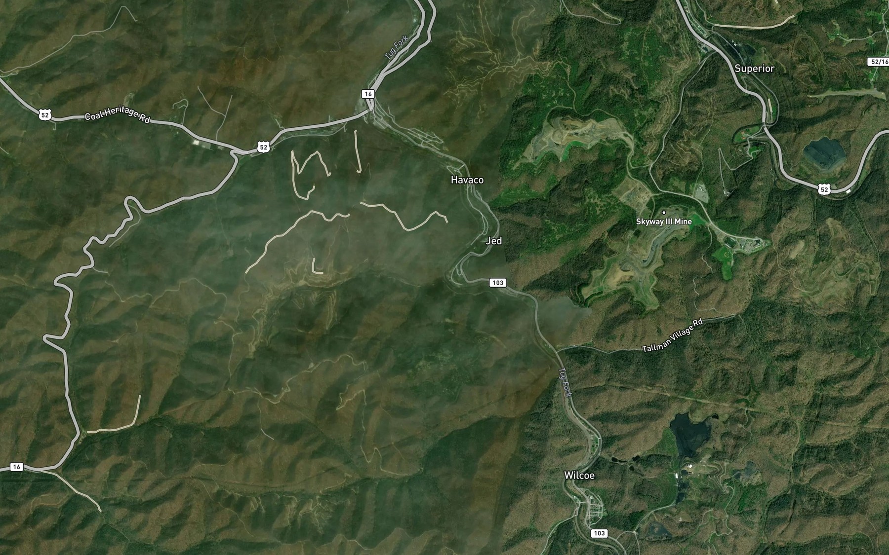Satellite map of the Rock Narrows Branch