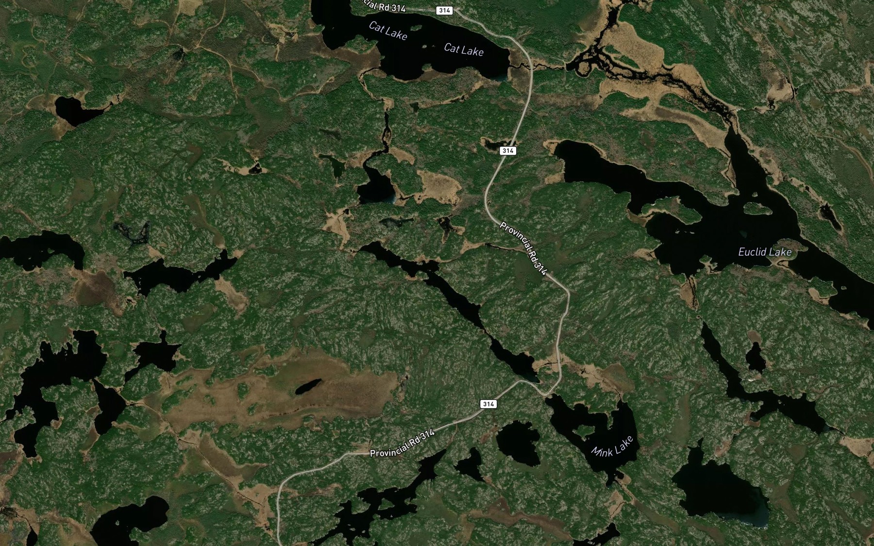 Satellite map of the Sausage Lake