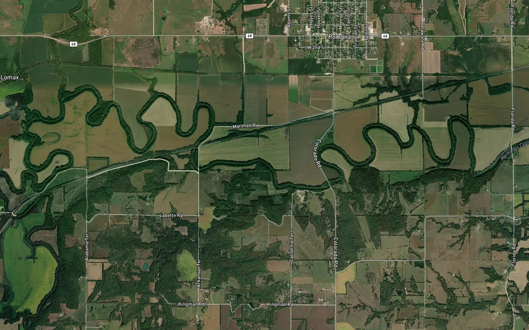 Satellite map of the Hard Fish Creek