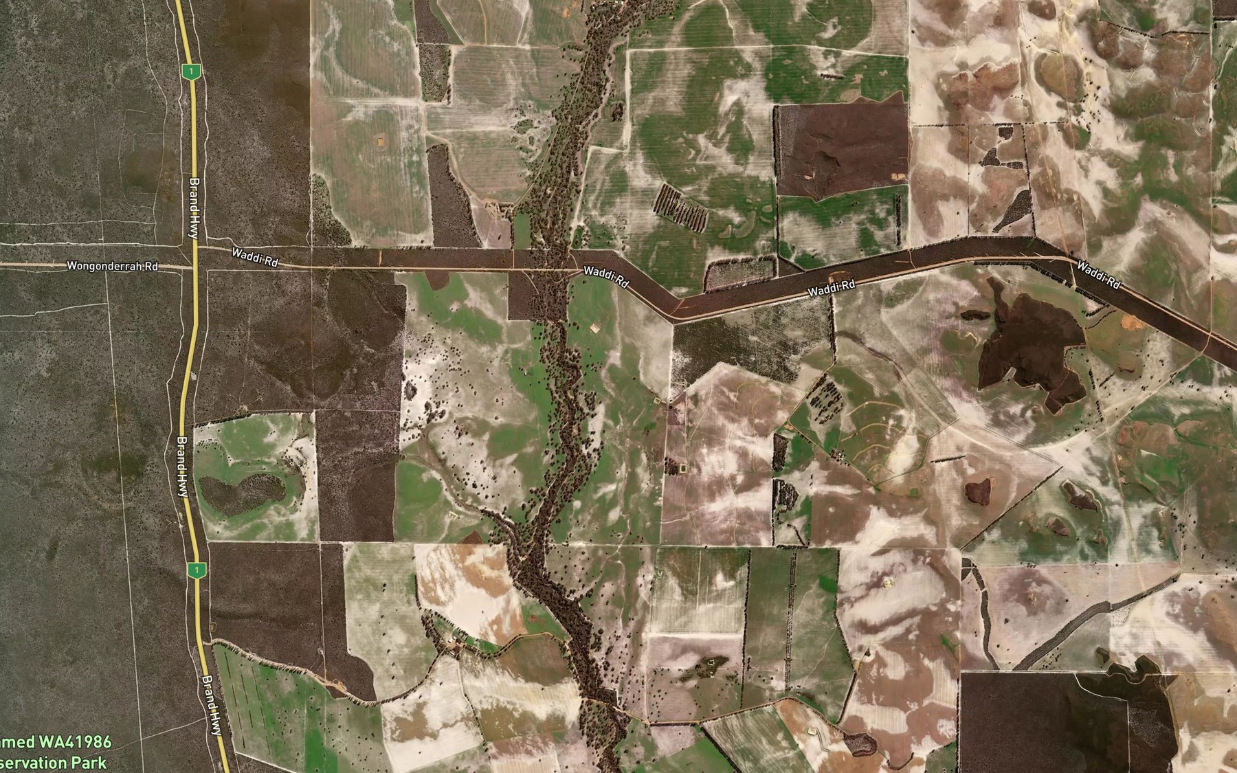 Satellite map of the Minyulo Brook