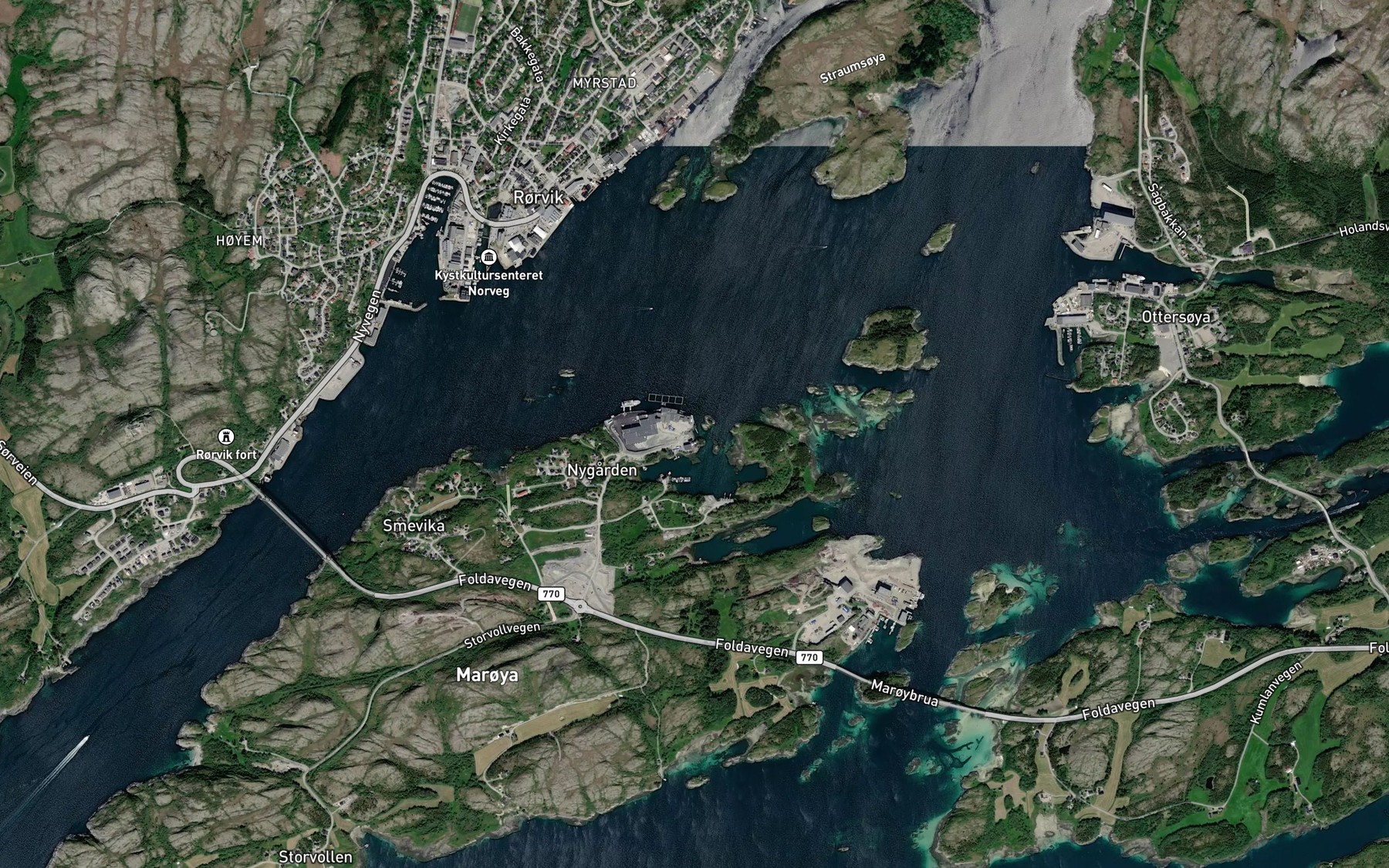 Satellite map of the Aronvika