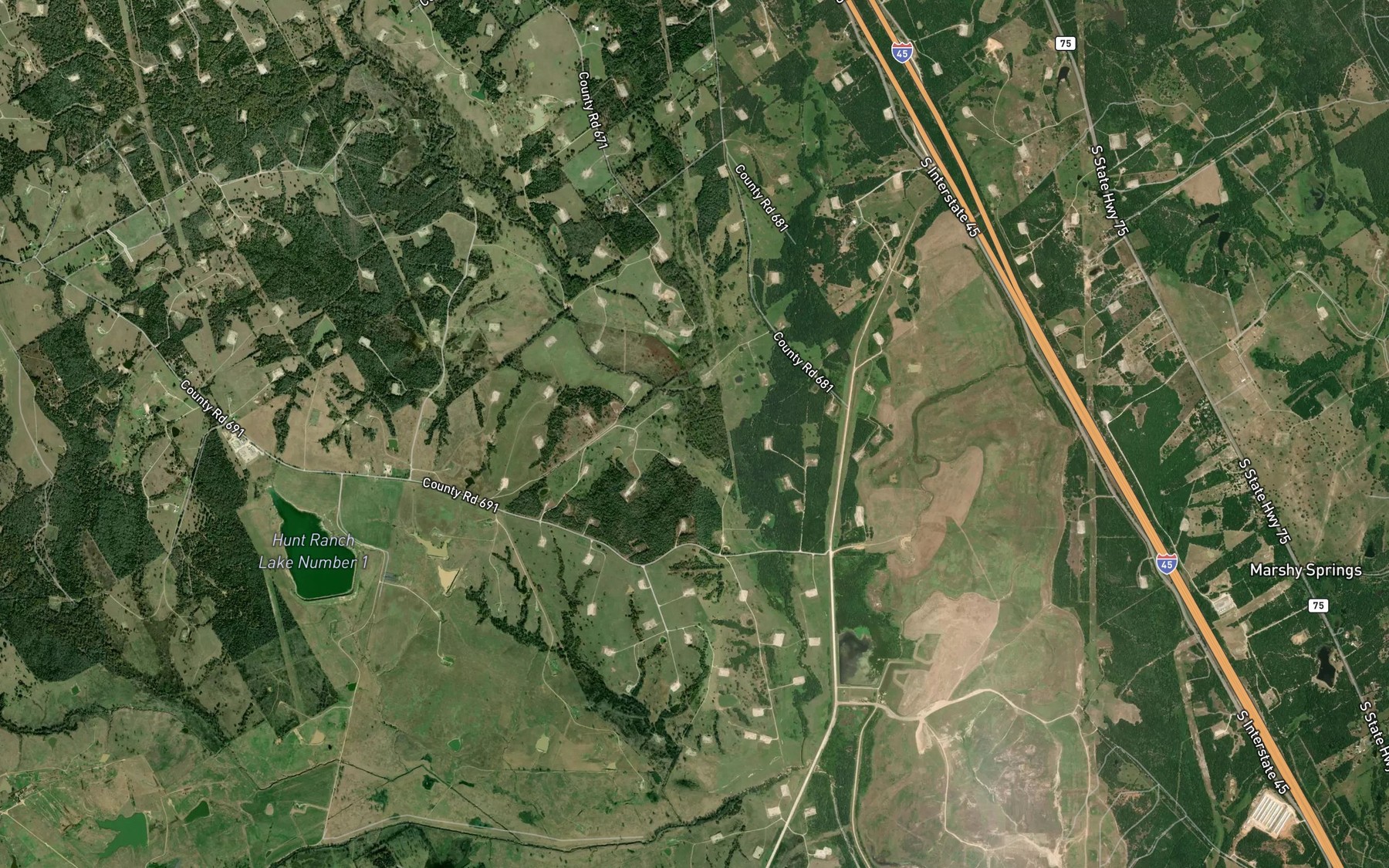 Satellite map of the Cedar Creek