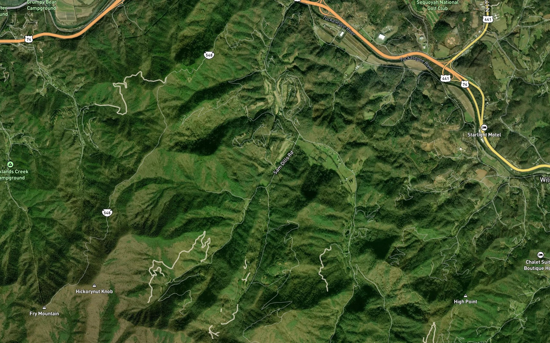Satellite map of the Improvement Creek