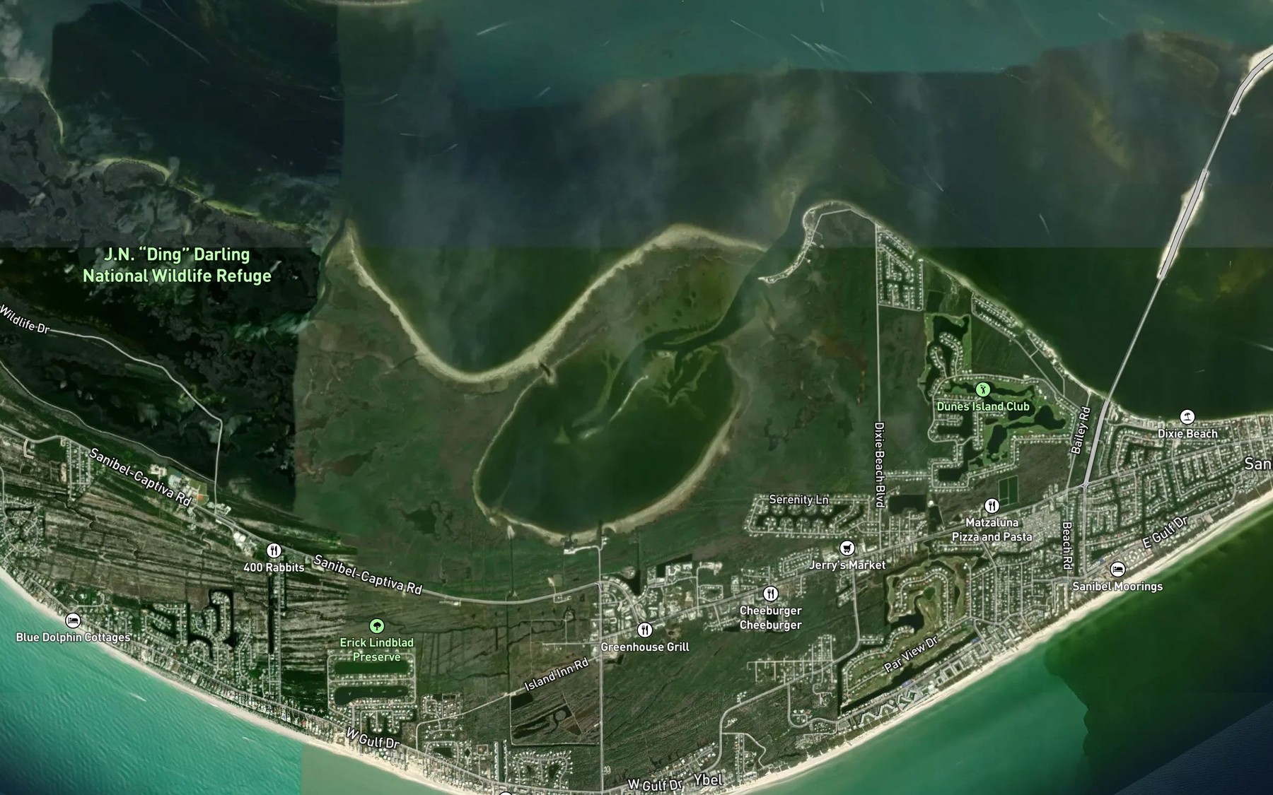 Satellite map of the Tarpon Bay