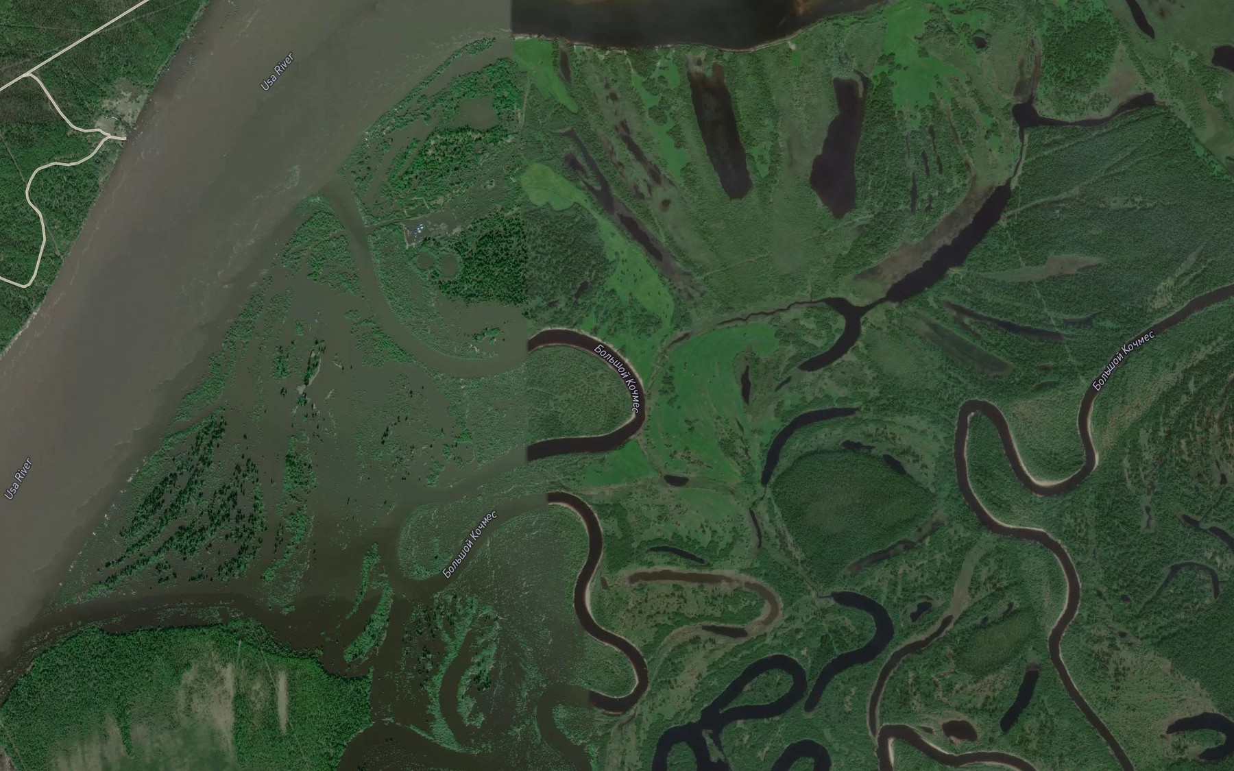 Satellite map of the Bol'shoy Kochmes