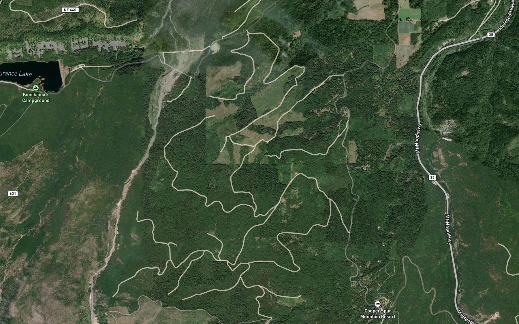 Satellite map of the Elk Bed Springs