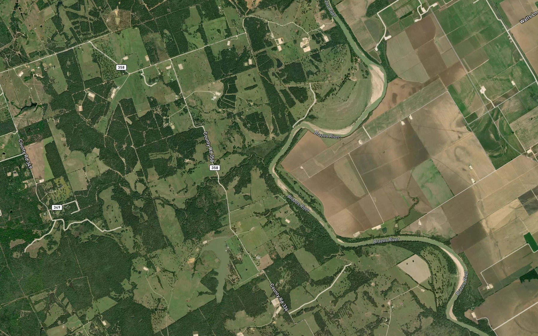 Satellite map of the Sixmile Creek