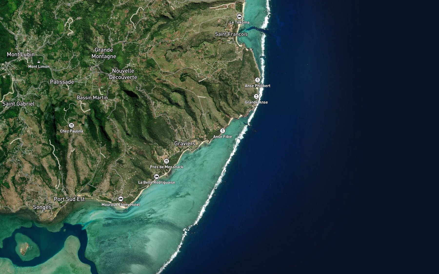 Satellite map of the Passe Onzaine