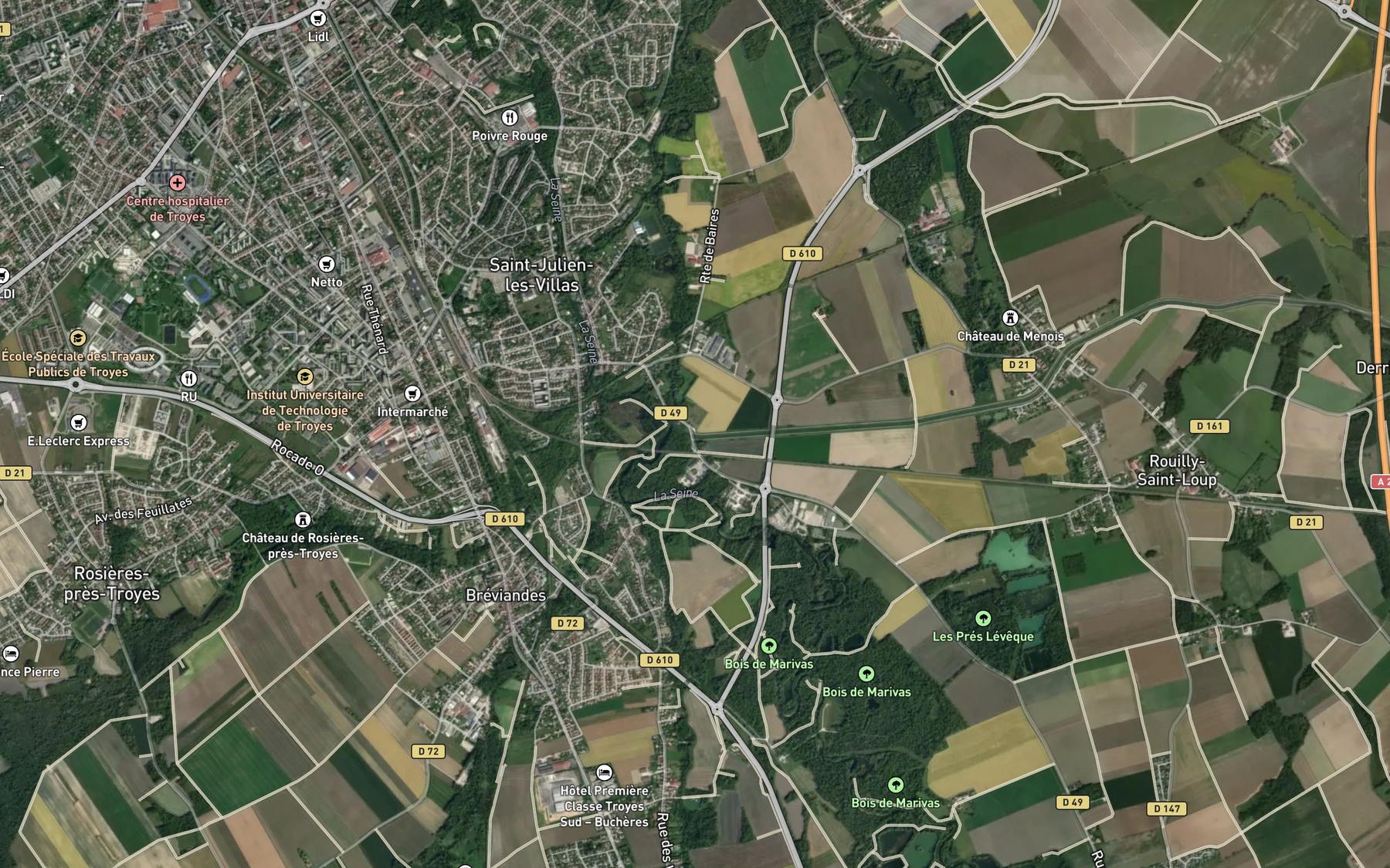 Satellite map of the Morge