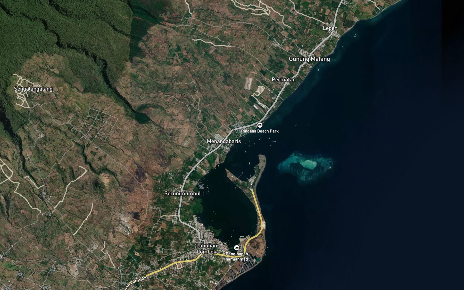 Satellite map of the Kokok Menangabaris