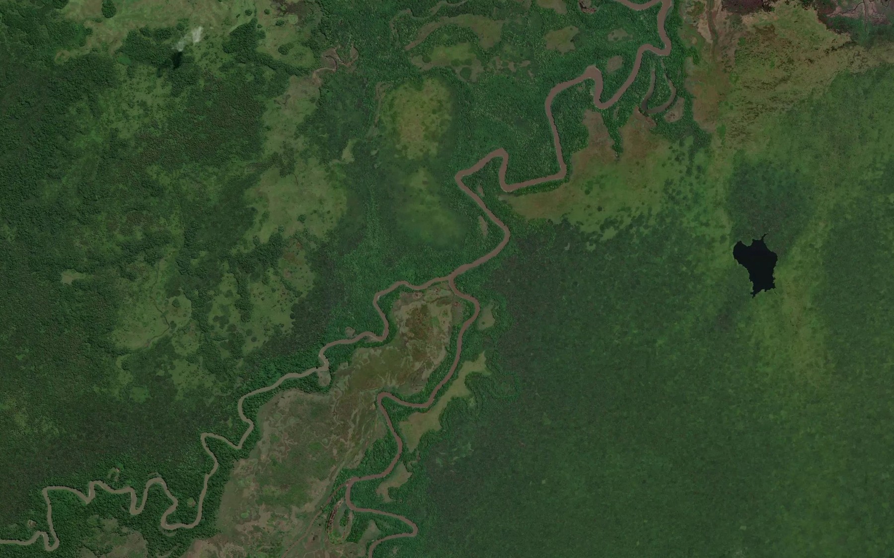 Satellite map of the Clay River