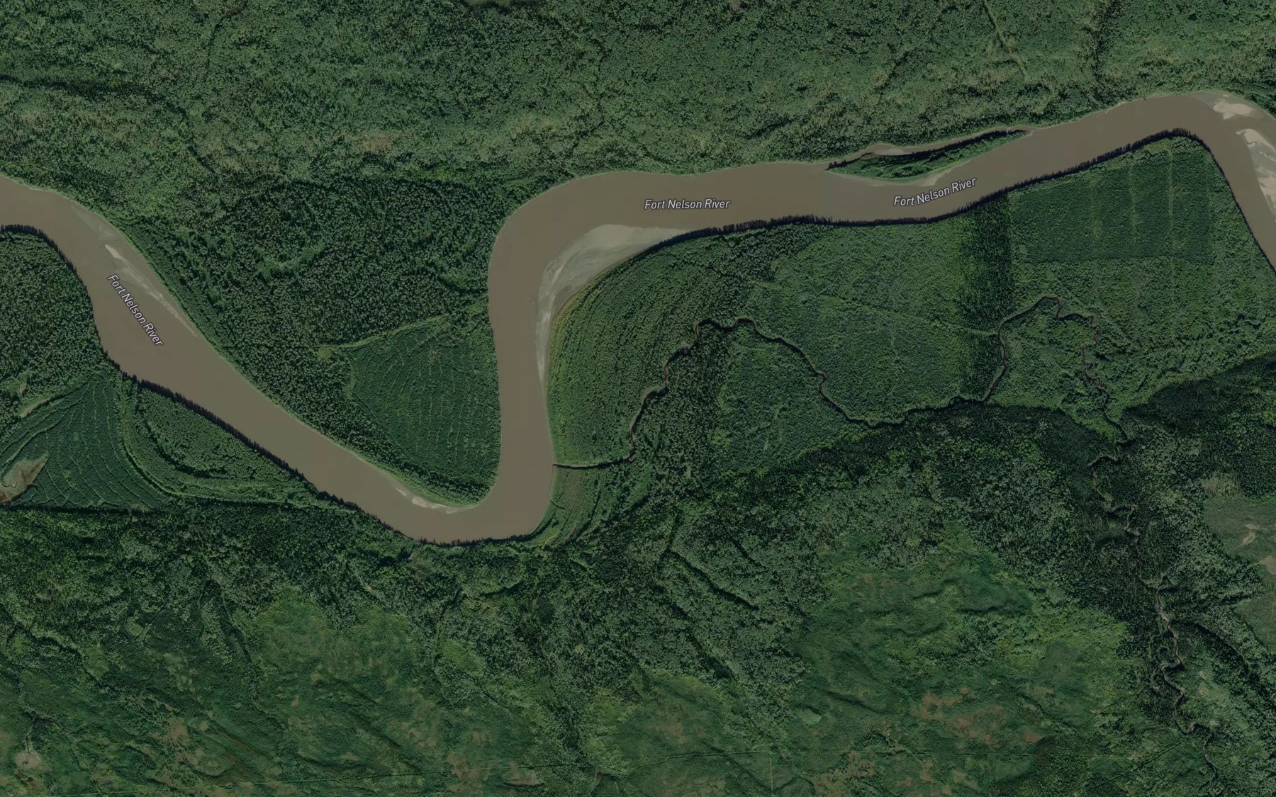 Satellite map of the Tsimeh Creek