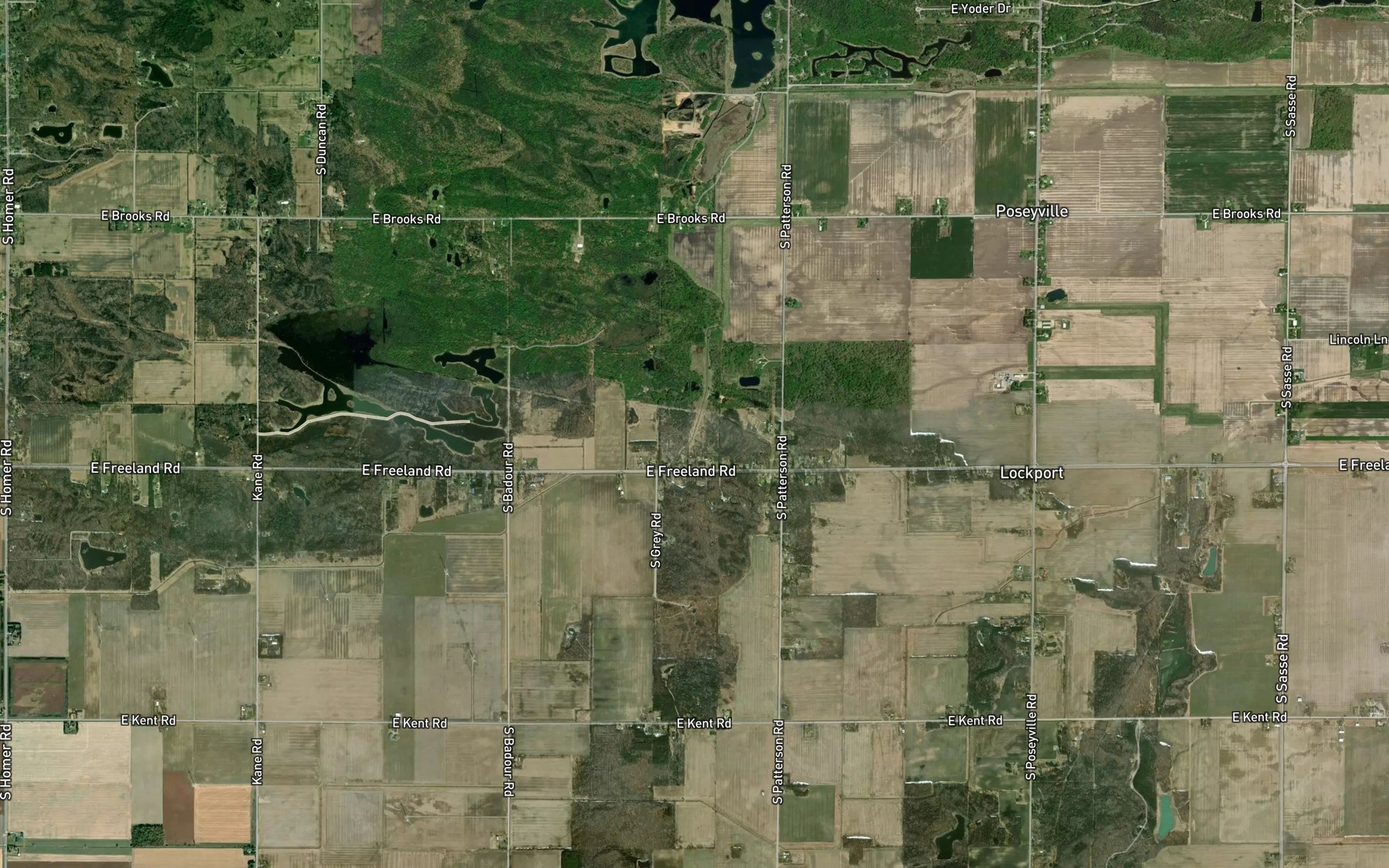 Satellite map of the Freeland Drain