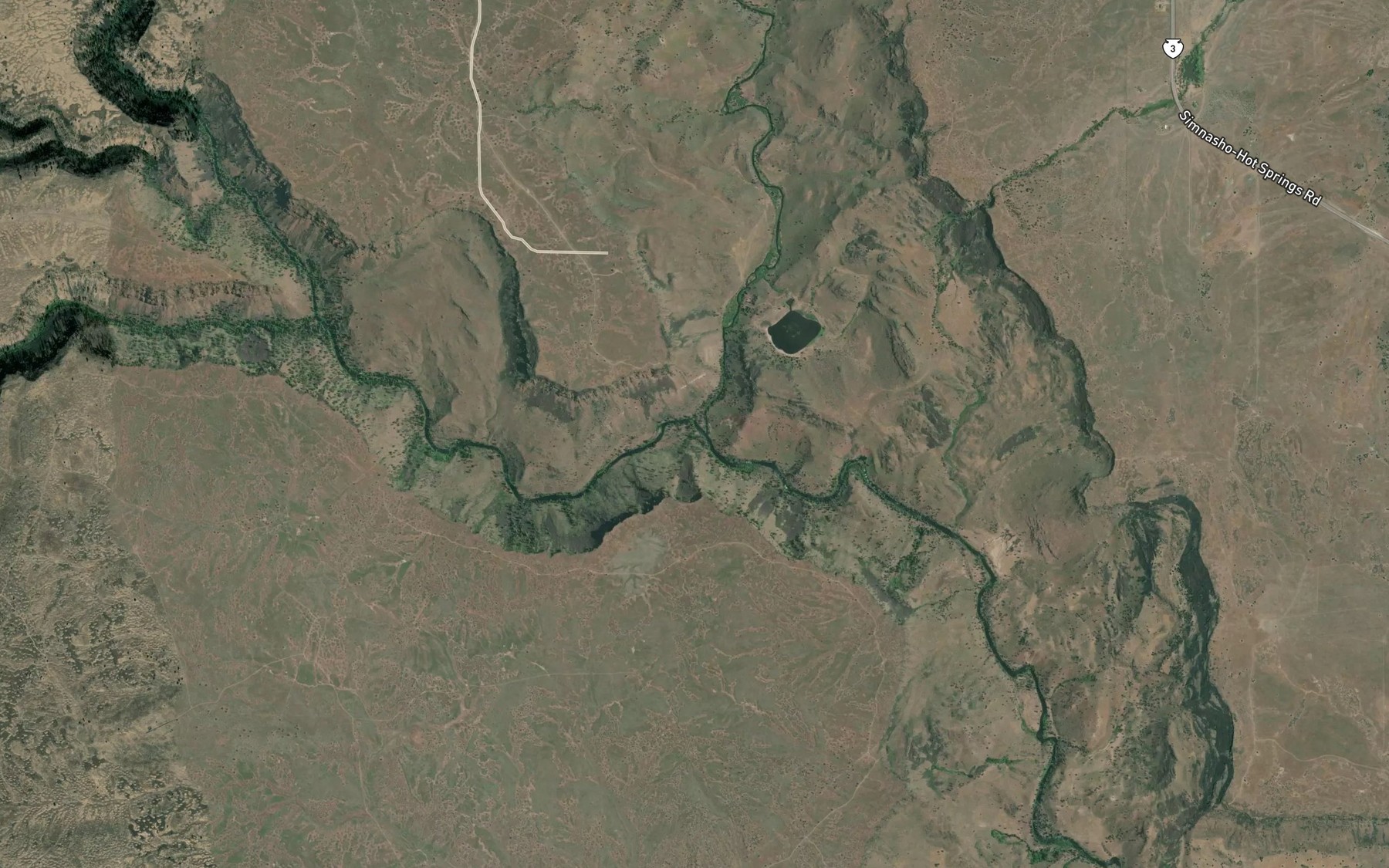 Satellite map of the Beaver Creek