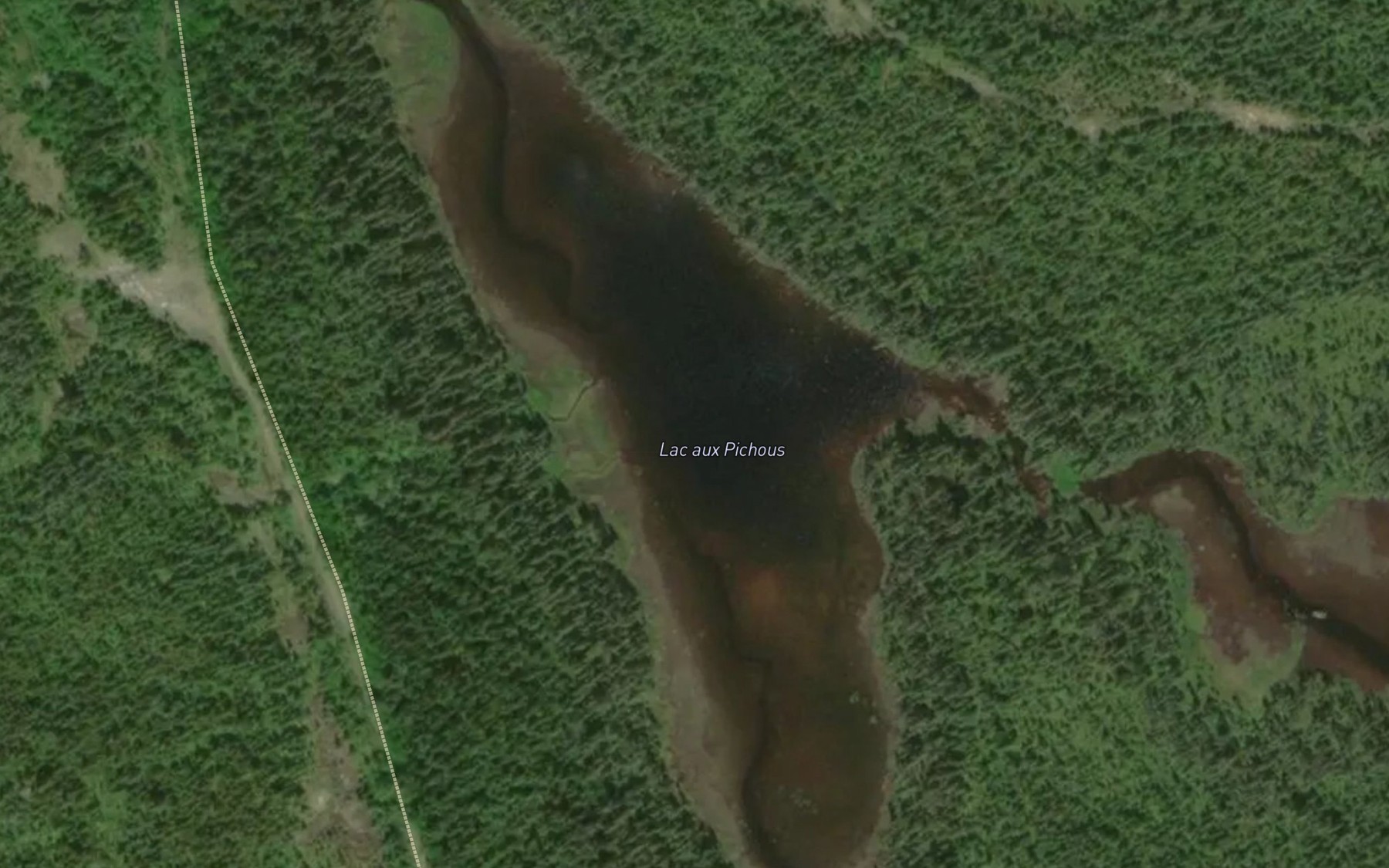 Satellite map of the Lac aux Pichous