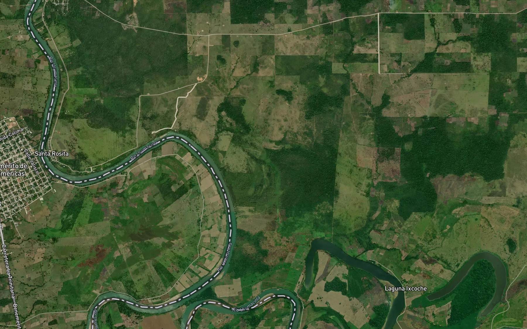 Satellite map of the Arroyo Ixcoch