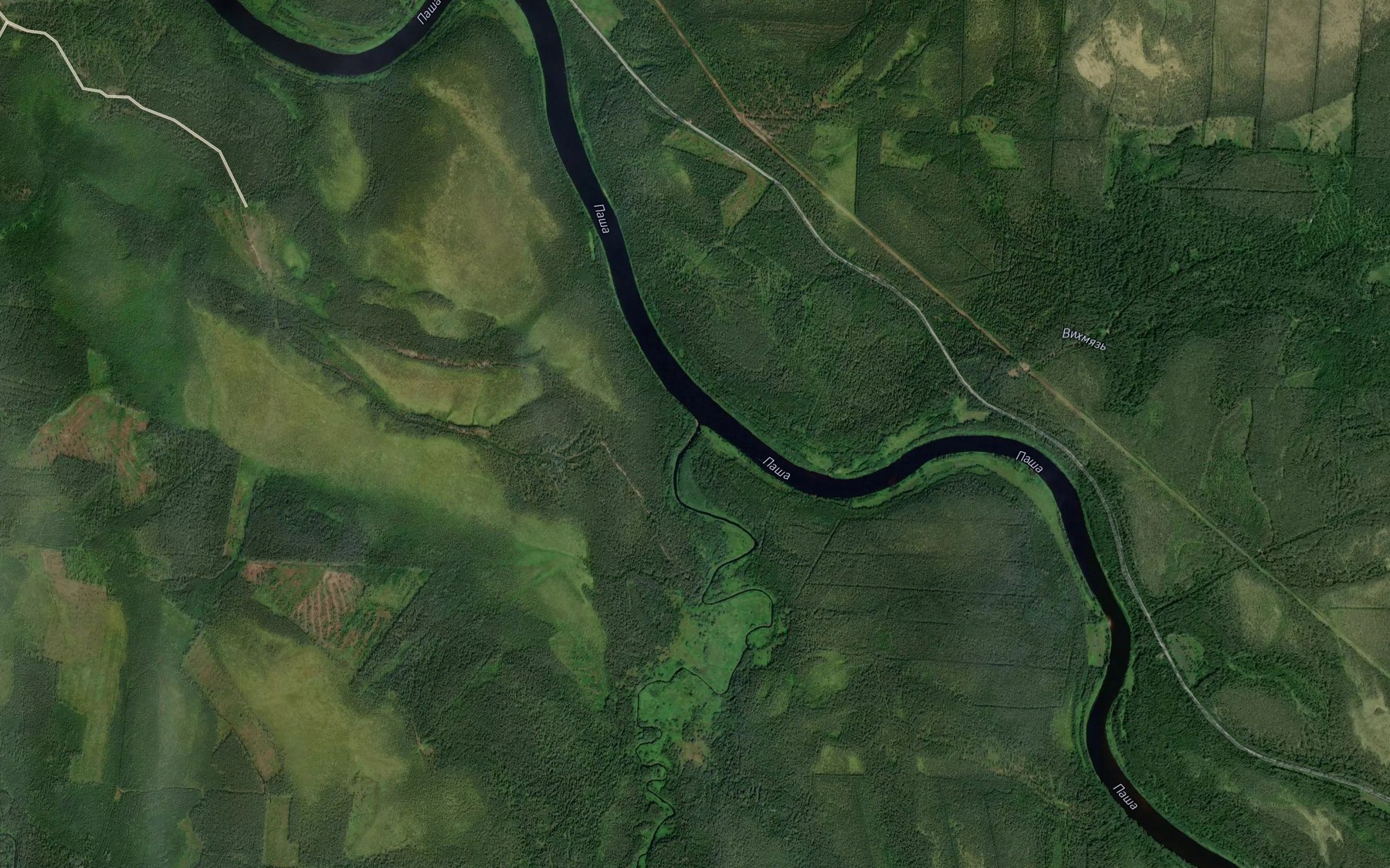 Satellite map of the Syaznega