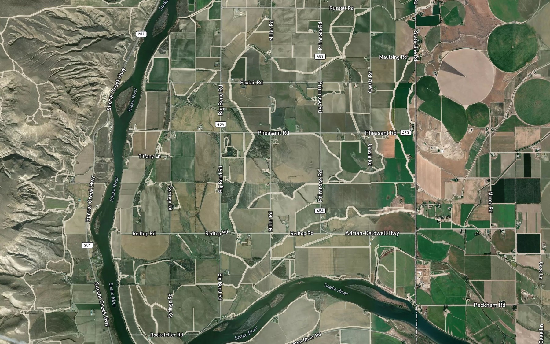 Satellite map of the North Oakander Drain