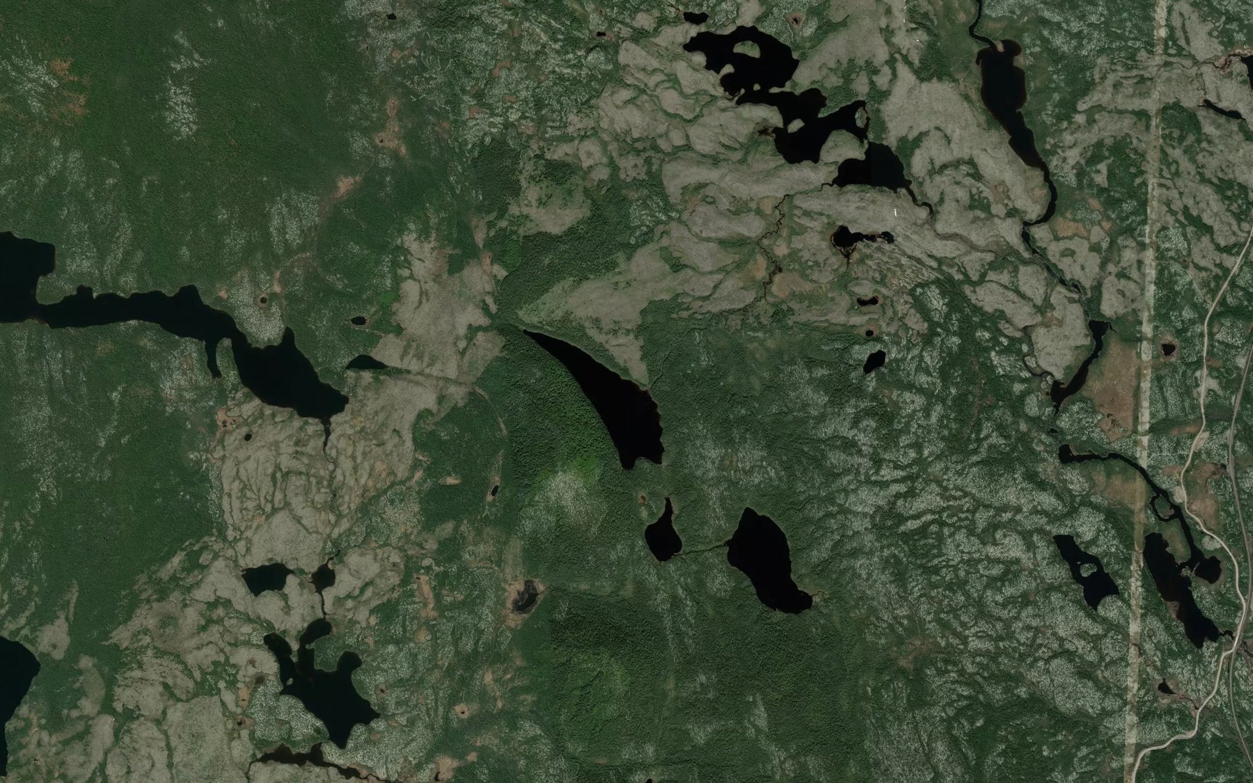 Satellite map of the Lac Entre-Deux