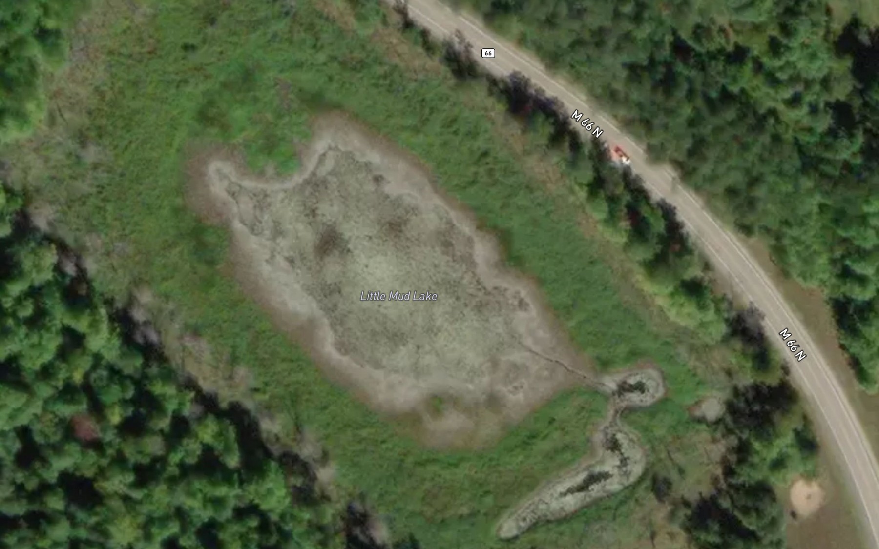 Satellite map of the Little Mud Lake