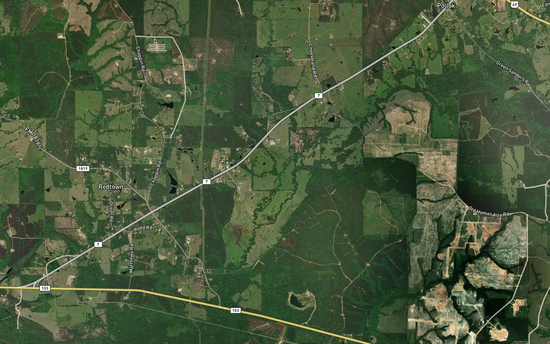 Satellite map of the Joiner Branch