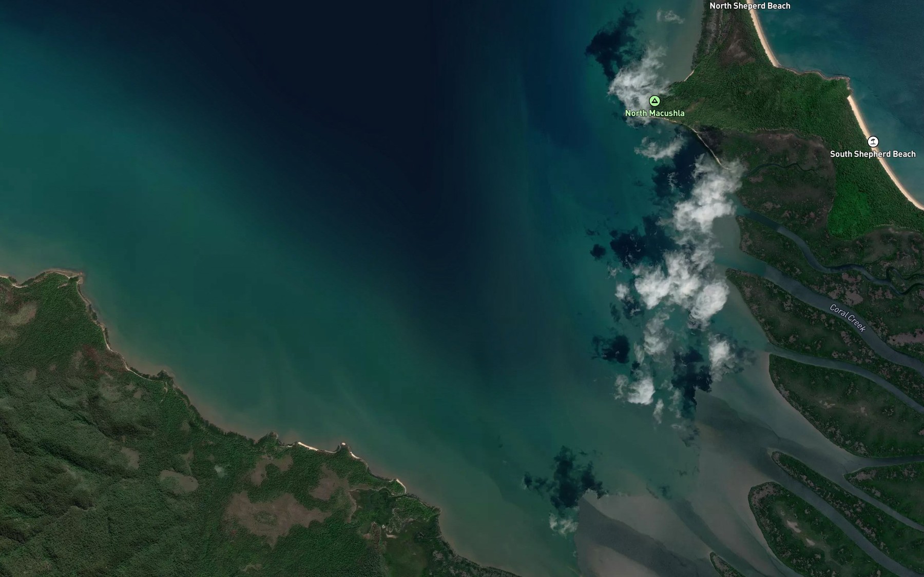 Satellite map of the Missionary Bay