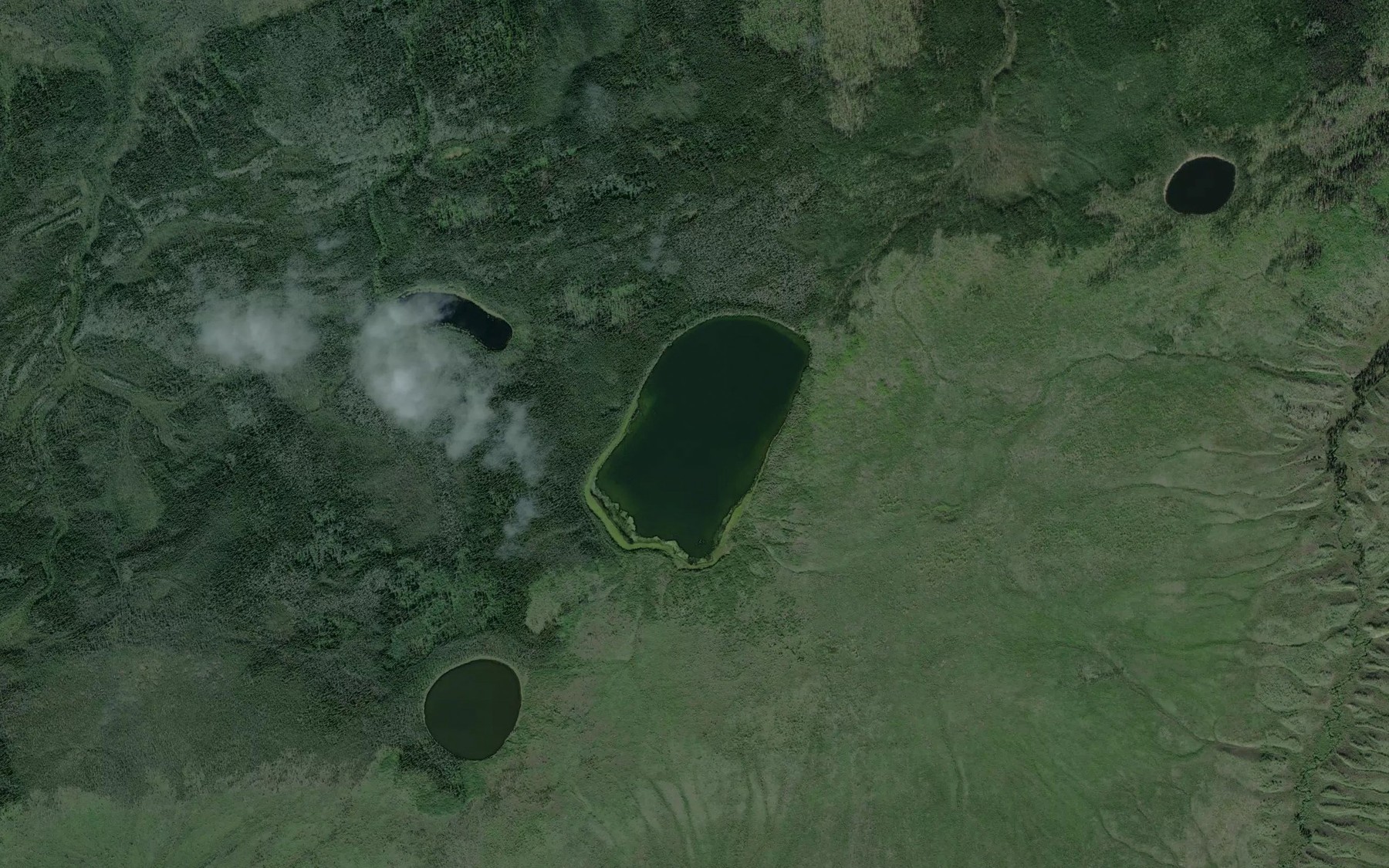 Satellite map of the Sunken Lake