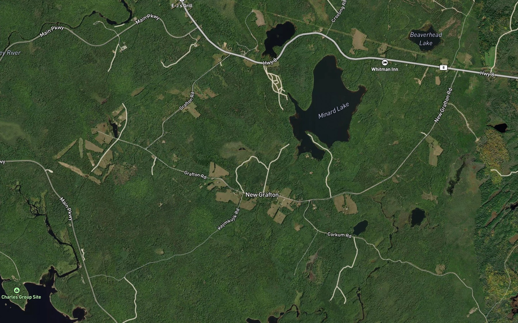 Satellite map of the Mud Pond
