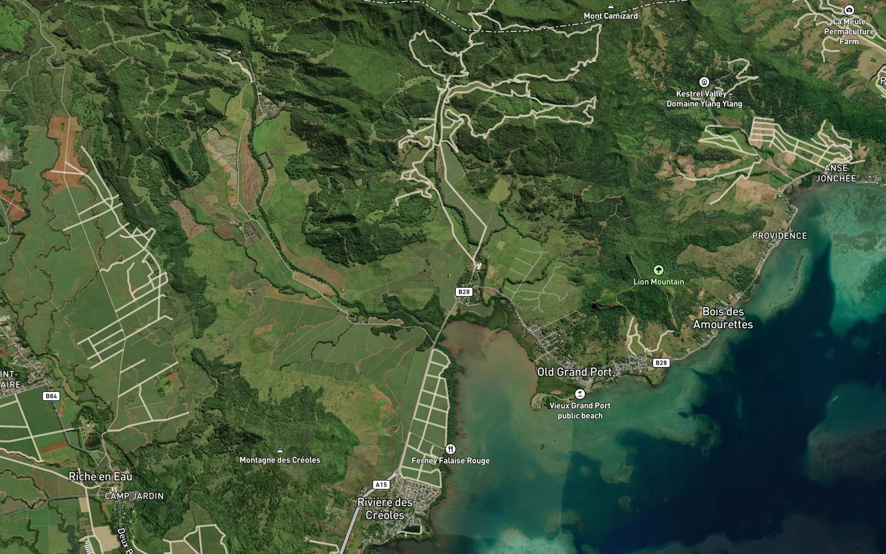 Satellite map of the River Nyon