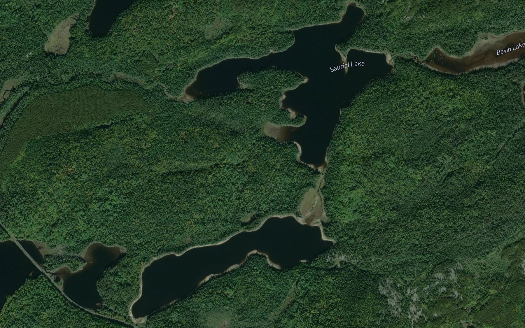 Satellite map of the Sauriol Lake